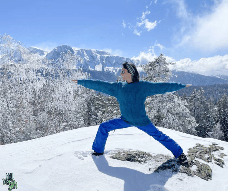 hill yoga dans la neige - chamrousse - activités hiver
